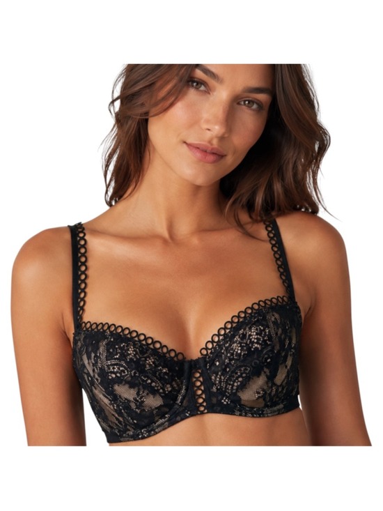 Victoria's Secret Other - Victoria’s Secret Black Lace Underwire Push-Up Bra Without Padding 32DD Sheer Un